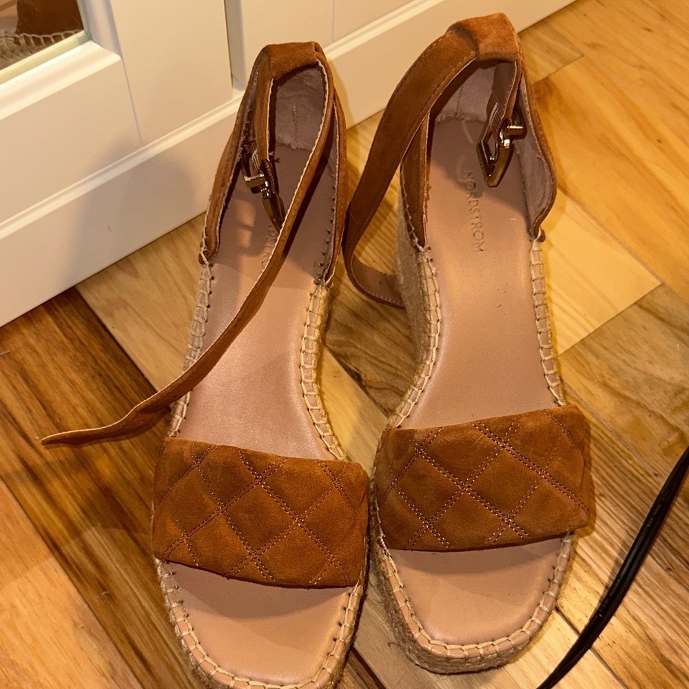 Nordstrom Tan Suede Espadrille Sandals